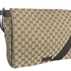 GUCCI Messenger bag Shoulder Bag GG canvas 145861 Beige brown (Unisex)